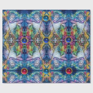 SNOWMAN, CHRISTMAS TREE, TOYS, GEMSTONEN Abstrakt Geschenkpapier