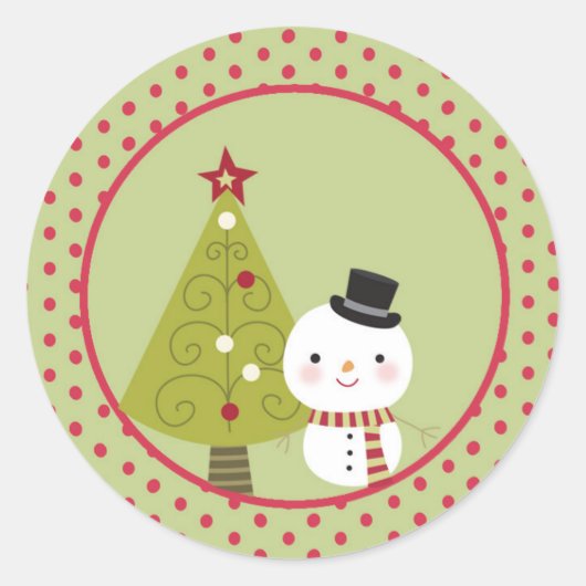 Snowman Christmas Tree Umschlag Aufkleber Stickers (Vorderseite)