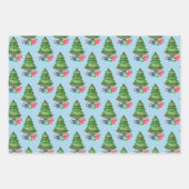 Snowman Christmas Trees Presents Geschenkpapier Set (Vorderseite)