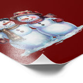 Snowman Christmas Vintag Holiday Fotodruck (Ecke)