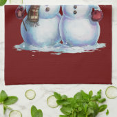 Snowman Christmas Vintag Holiday Geschirrtuch (Gefaltet)