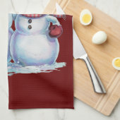 Snowman Christmas Vintag Holiday Geschirrtuch (Viertel Falte)