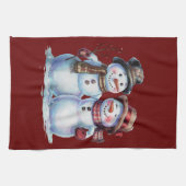 Snowman Christmas Vintag Holiday Geschirrtuch (Horizontal)