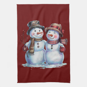 Snowman Christmas Vintag Holiday Geschirrtuch