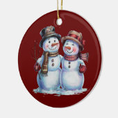 Snowman Christmas Vintag Holiday Keramik Ornament (Links)