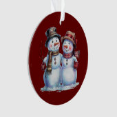 Snowman Christmas Vintag Holiday Ornament (Vorderseite)