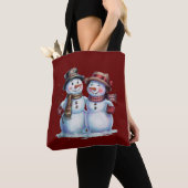 Snowman Christmas Vintag Holiday Tasche (Von Nahem)