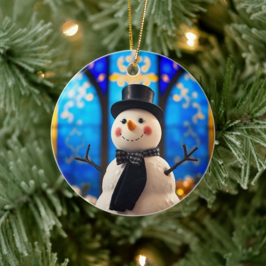Snowman Christmas - Winter Holiday Decor Keramik Ornament (Baum)
