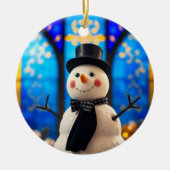 Snowman Christmas - Winter Holiday Decor Keramik Ornament (Vorne)