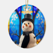 Snowman Christmas - Winter Holiday Decor Keramik Ornament (Links)