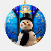 Snowman Christmas - Winter Holiday Decor Keramik Ornament (Hinten)