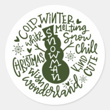 Snowman Christmas Winter Wonderland Typografie