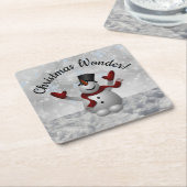 Snowman Christmas Wonder Flutterschneeflocken Rechteckiger Pappuntersetzer (angewinkelt)