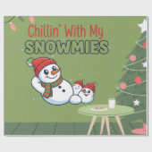 Snowman Christmas Wrapping Paper | Festive Gift Geschenkpapier (Flach)