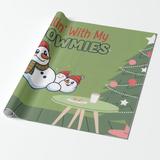 Snowman Christmas Wrapping Paper | Festive Gift Geschenkpapier (Ungerollt)
