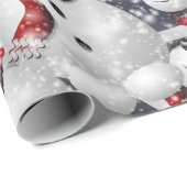 Snowman Christmas Wrapping Paper Geschenkpapier (Rolleneckpunkt)