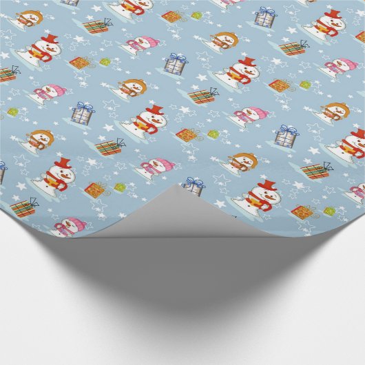 Snowman Christmas Wrapping Paper Geschenkpapier (Ecke)