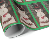 Snowman Christmas Wrapping Paper Geschenkpapier (Rolleneckpunkt)