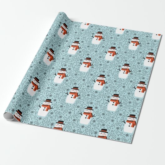 Snowman Christmas Wrapping Paper Geschenkpapier (Ungerollt)