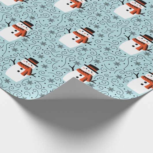 Snowman Christmas Wrapping Paper Geschenkpapier (Ecke)