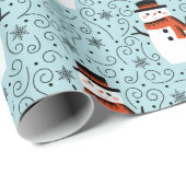 Snowman Christmas Wrapping Paper Geschenkpapier (Rolleneckpunkt)