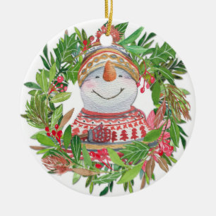 Snowman Christmas Wreath Ornament