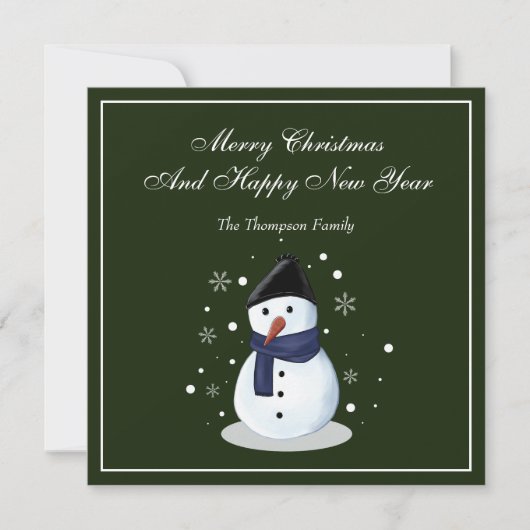 Snowman Christmasse Card Feiertagskarte (Vorderseite)