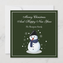 Snowman Christmasse Card
