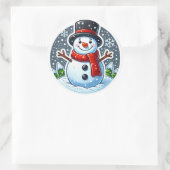 Snowman Circle Shape-Aufkleber Runder Aufkleber (Tasche)