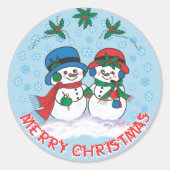 Snowman Classic Round Sticker (Vorderseite)