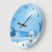 Snowman Clock Große Wanduhr (Winkel)