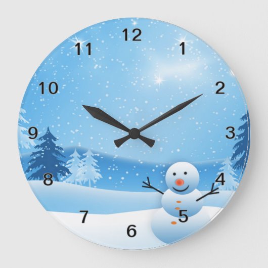 Snowman Clock Große Wanduhr (Vorderseite)