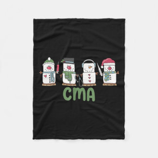 Snowman Cma Nurse Christmas Certified Medical Ista Fleecedecke