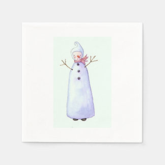 snowman cocktail napkin serviette