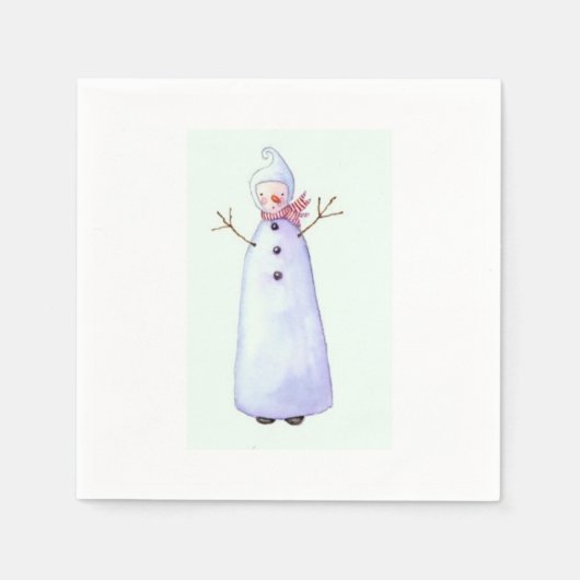 snowman cocktail napkin serviette (Vorderseite)