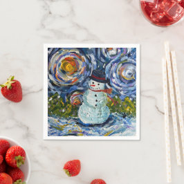 Snowman Cocktail Napkins Serviette