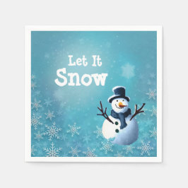 Snowman Cocktail Serviette