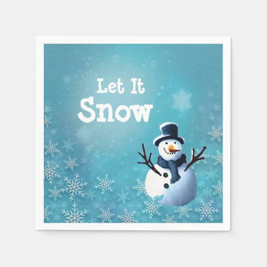 Snowman Cocktail Serviette (Vorderseite)