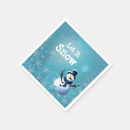 Snowman Cocktail Serviette (Ecke)