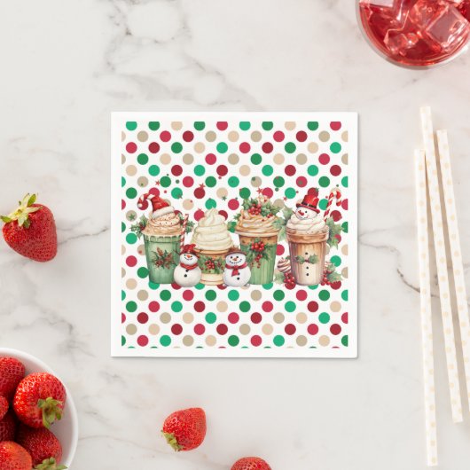 Snowman Coffee Christmas Paper Napkins Serviette (Beispiel)