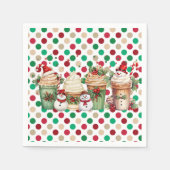 Snowman Coffee Christmas Paper Napkins Serviette (Vorderseite)
