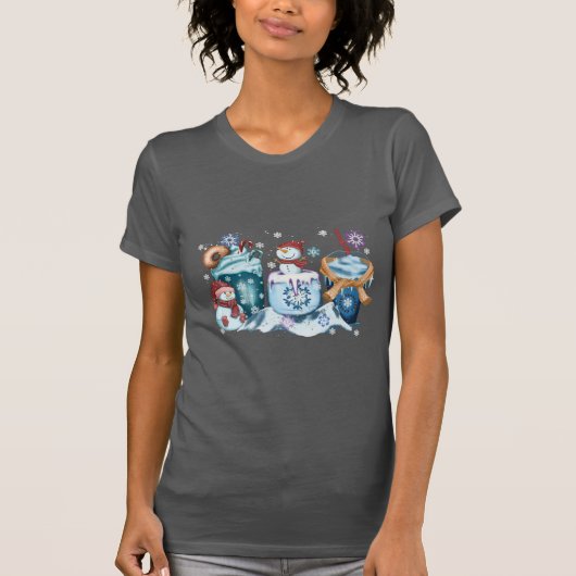 Snowman Coffee Short Sleeve Shirts (Vorderseite)