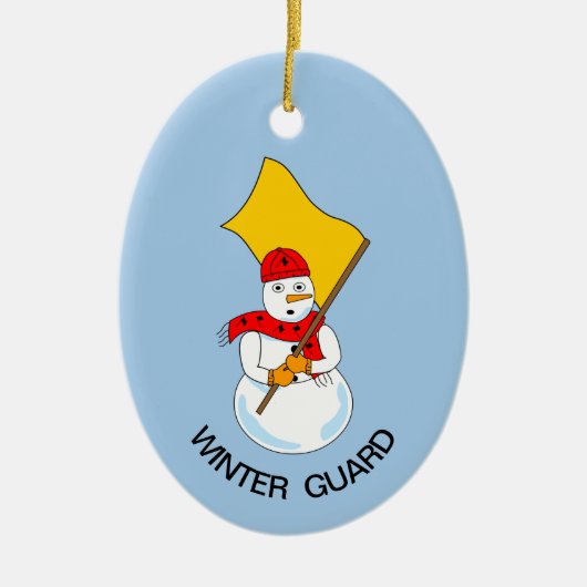Snowman Colorguard Keramik Ornament (Vorne)