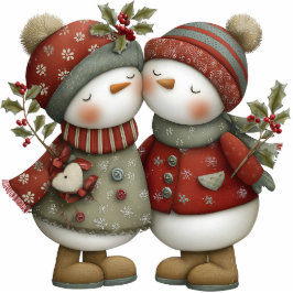 Snowman Companions Freistehende Fotoskulptur