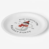 Snowman Company Holiday Party Paper Plate Pappteller (Schrägansicht)