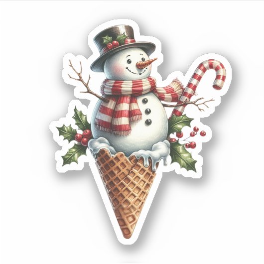 Snowman Cone Vinyl Sticker (Vorderseite)
