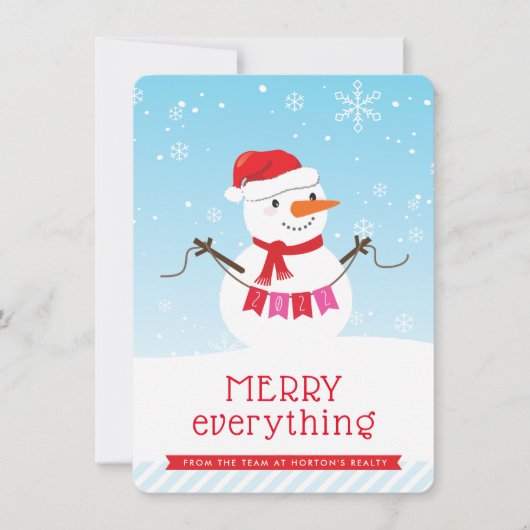 SNOWMAN CORPORATE HOLIDAY niedlich Snowbusiness Einladung (Vorderseite)