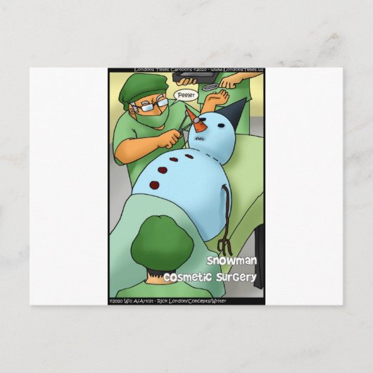 Snowman Cosmetic Operation Funny gibt T-Shirts Kar Postkarte (Vorderseite)