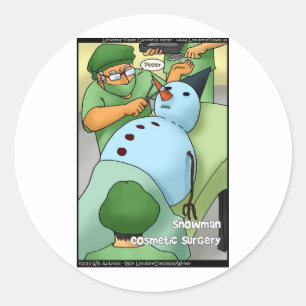 Snowman Cosmetic Operation Funny gibt T-Shirts Kar Runder Aufkleber