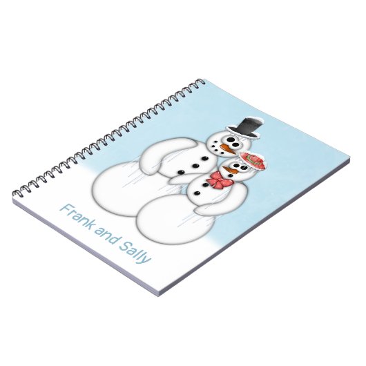 Snowman Couple anpassbar Notizblock (Linke Seite)